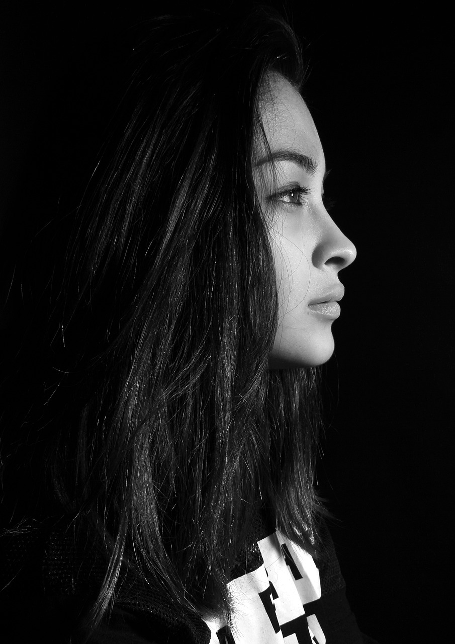 portrait, woman, profile, face, lady, girl, young woman, modeling, pose, posing, studio photography, black and white, monochrome, portrait, woman, woman, woman, woman, profile, profile, face, lady, girl, girl, girl, girl, girl